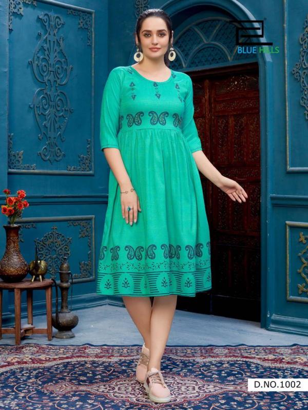 Blue Hills Trend 10 Rayon Printed Kurti Collection